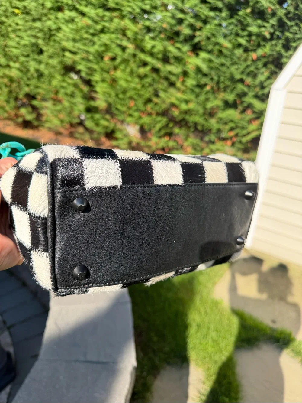 Dani Morgans Exclusive Checkered Cowhide Small Speedy Bag - Picture 9 of 17